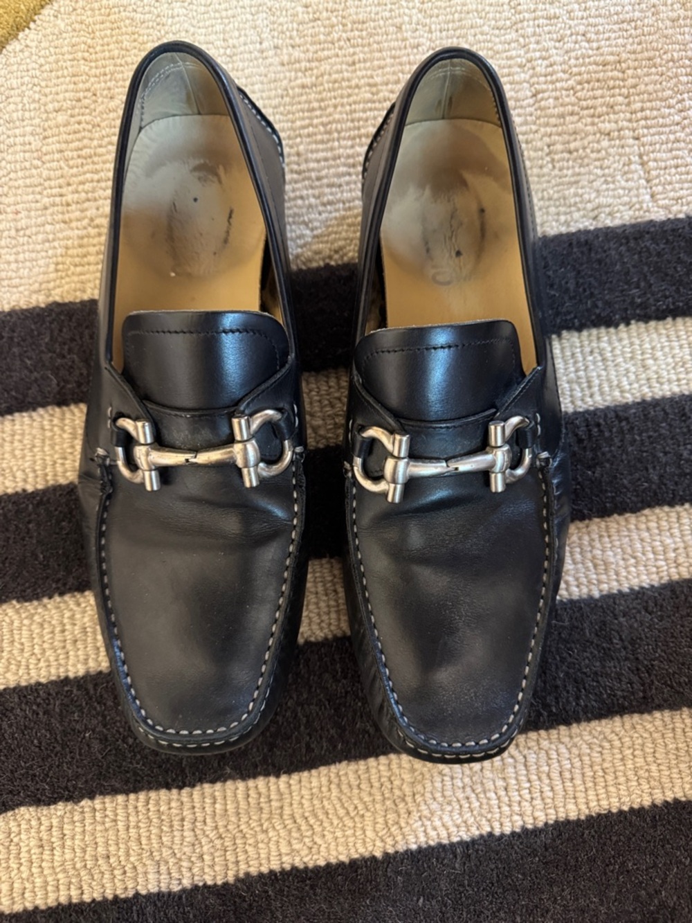 Men's Black Ferragamo  Bit Loafers